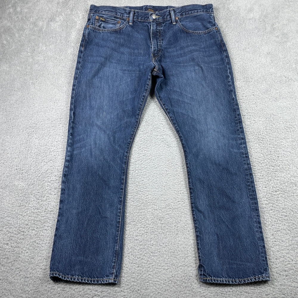 Polo Ralph Lauren Hampton Jeans Mens 38x32 Blue Relaxed Straight Preppy Y2K
